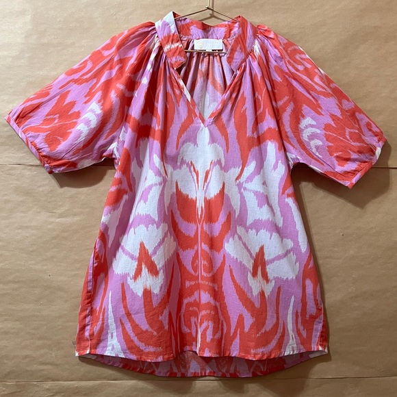 Tuckernuck | Sheridan French Dana Blouse Tulip Ikat Print Popover Top Size M - Picture 1 of 8